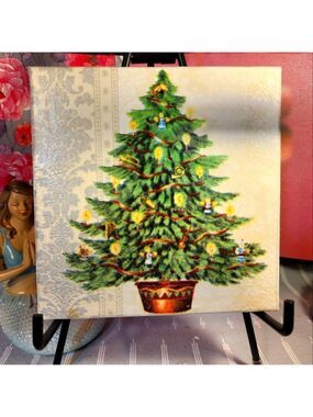DECOUPAGE CANVAS PRINTS CHRISTMAS TREE 🎄